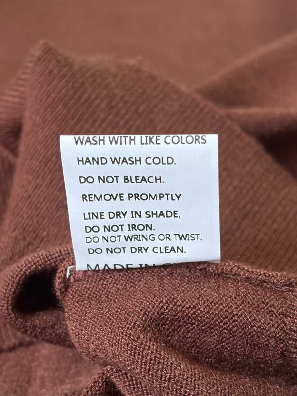 Men's V-Neck Sweater in Deep Brown - Picture 5 of 5